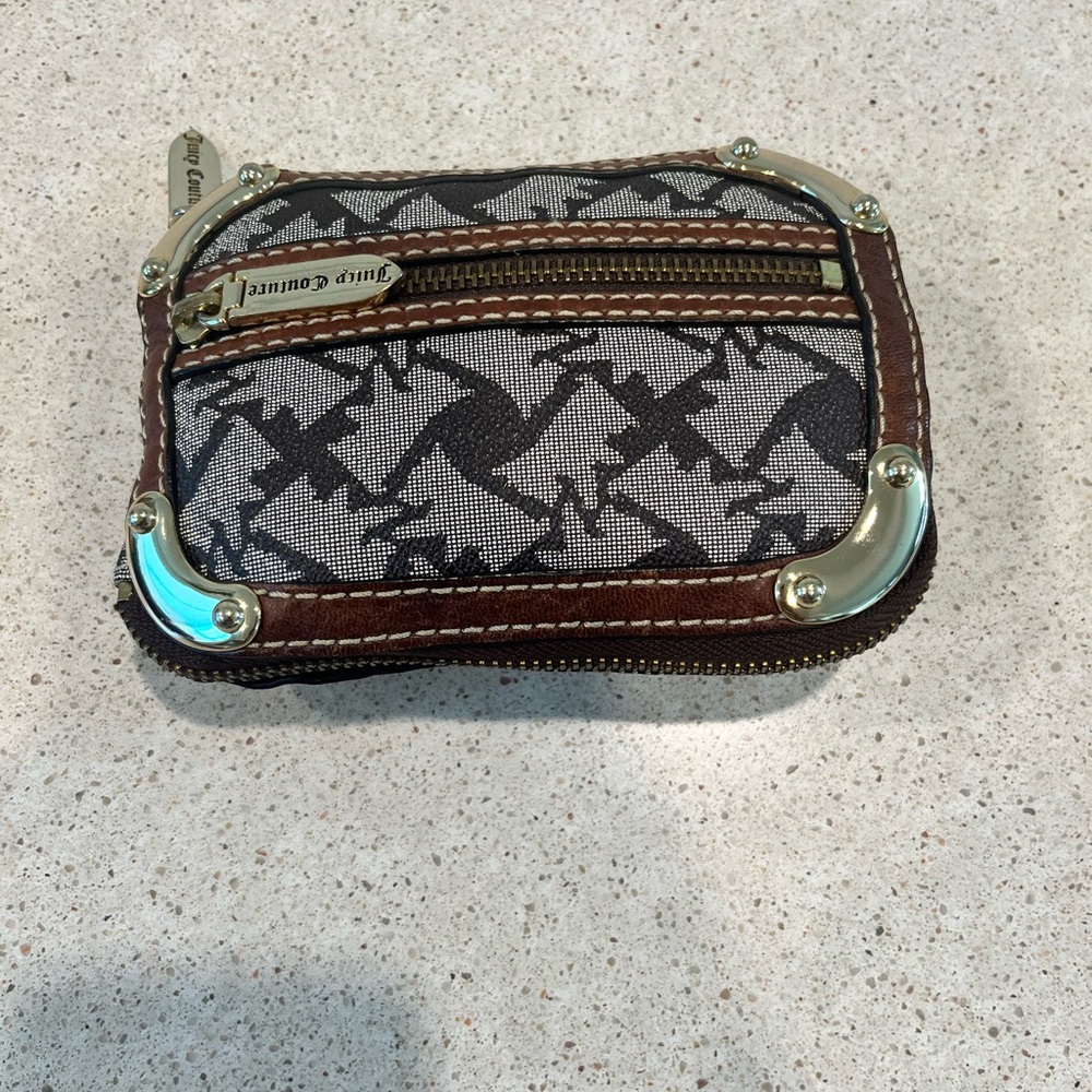 Juicy Couture Gray and Brown Coin Purse And Tote. Rare Vintage